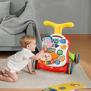 2-in-1 Baby Walker for Sitting and Standing for 12-36 Months Baby, Baby Walker, Activity Centre, Removable Play Plate, Baby Walker Adjustable Speed, Baby Music Toy, Green 
