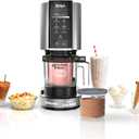 Ninja NC301 CREAMi Ice Cream Maker, for Gelato, Mix-ins, Milkshakes, Sorbet, Smoothie Bowls & More, 7 One-Touch Programs, with (2) Pint Containers & Lids, Compact Size, Perfect for Kids, Silver