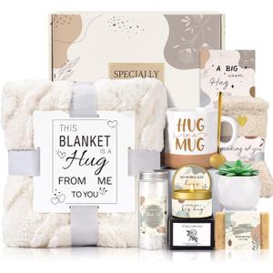Get Well Soon Gifts Basket for Women, Gift Basket for Sick Friends After Surgery, Birthday Gifts for Women Self Care Set, Relaxing Spa Gifts Basket, Feel Better Encouragement Comfort Box for Her