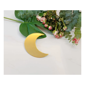 20pcs of Acrylic Moon Place Card,Celestial Wedding Place Cards ,Semi-Circle Place Names Blanks for Wedding ,Party&Festival Deco (Gold Mirror)