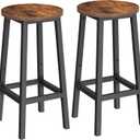 VASAGLE Bar Stools Set of 2, Counter Height Stools, Steel Frame, 25.2 Inch Tall, for Kitchen Dining, Easy Assembly, Industrial Design, Rustic Brown and Black ULBC32X