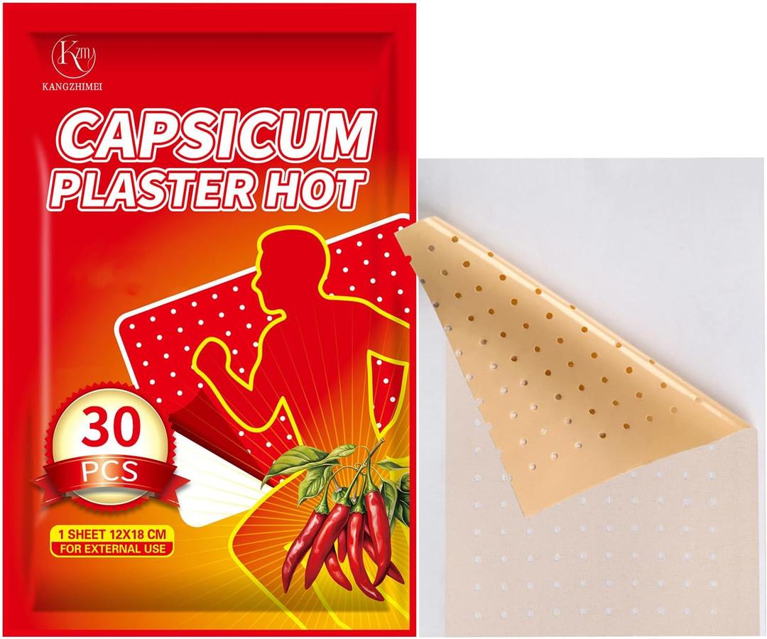 XL Capsaicin Patches - 4.72"x7.08" Maximum Strength Hot Capsicum Patch - 30 Pcs Hot Patches
