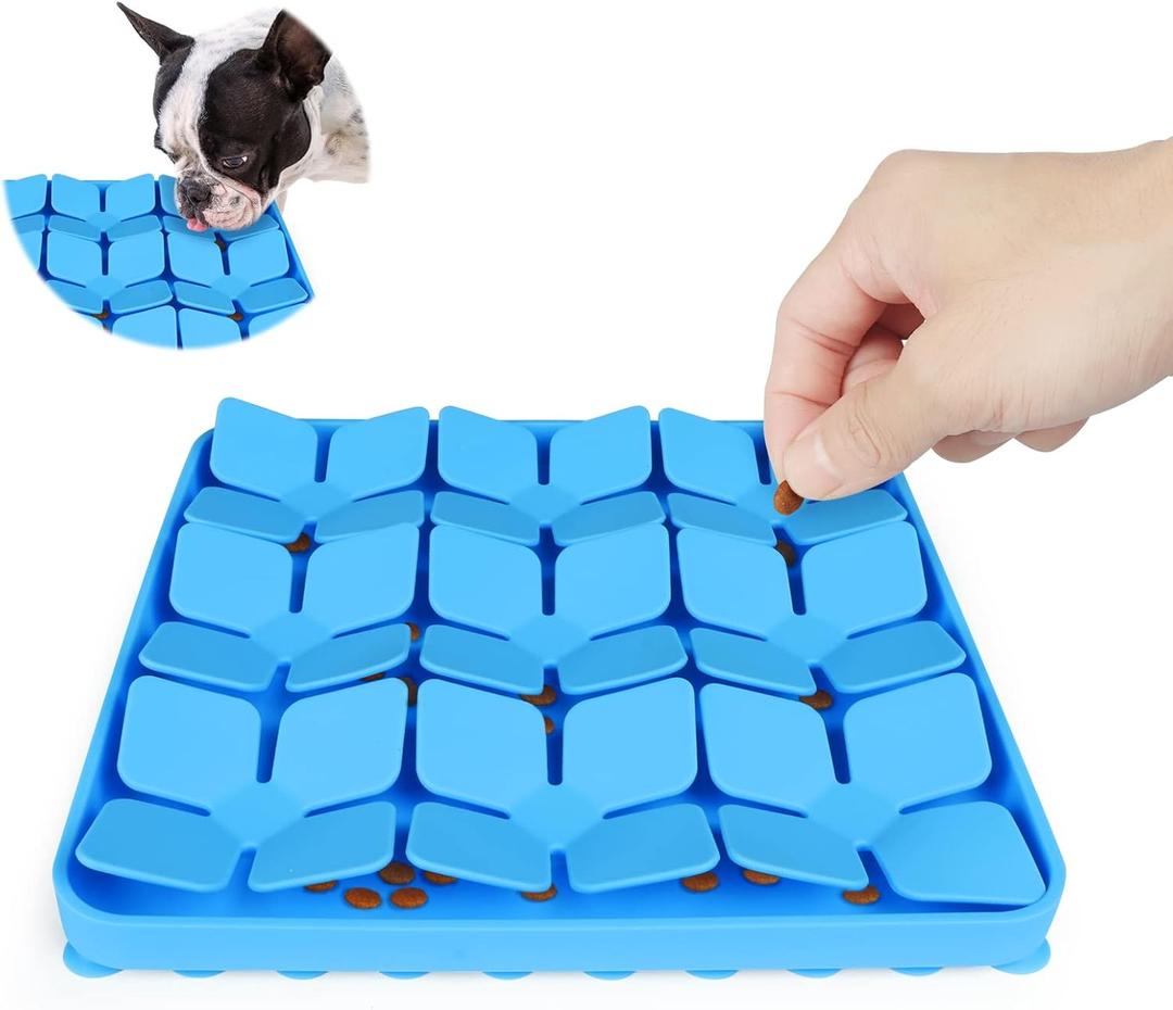 Snuffle Mat for Dogs,Silicone Interactive Dog Mat No Hurt for Dog's Nose for Smell Training and Slow Eating,Encourages Natural Foraging Skills and Stress Relief for Dog Mental Stimulation Toys (S-8"X8")