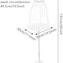 Metal Mannequin Female Wire Dress Form with Stand, Vintage Style Adjustable Manikin Torso Full Body for Women, Female Model Display Stand for Boutique Retail Store (White) (58in)