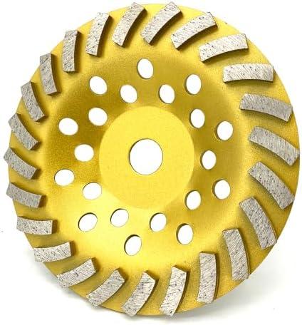 Diamond Concrete Grinding Wheel 7 inch for Polishing and Cleaning Stone Concrete Surface, Cement, Marble, Rock, Granite, and Thinset Removing, Angle Grinder Disc，24 Turbo Segments