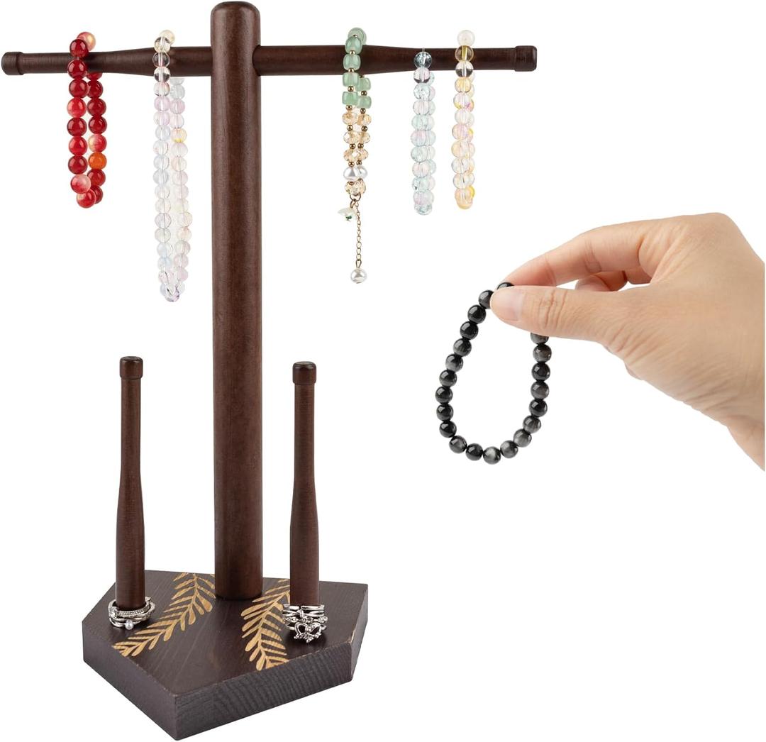 Framendino, Wooden Baseball Ring Holder Softball or Baseball Drip Necklace Holders Championship Ring Display Stand Gift for Friends