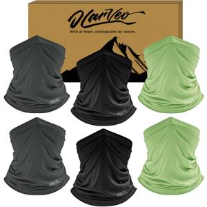 6 Pack Sun Cooling Neck Gaiter Face Mask UV Scarf Breathable Bandana for Men/Women
