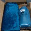 DREAMNINE Soft Cozy Plush Fleece Throw Blanket 50" x 60", Solid Shag Minky Lightweight Lap Fuzzy Flannel Blanket for Bedroom, Luxury Washable Warm Velvet Blankets for Couch Sofa Pet, Breathable, Teal Pack Of 2