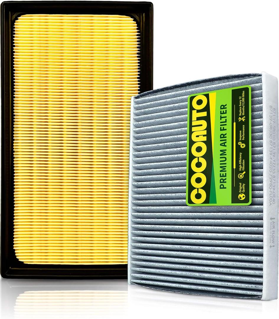 Engine & Cabin Air Filter Kit for Lexus RX350h Hybrid (2023-2025), NX350h (2022-25), ES300h (2019-25), NX450h+ RX450h+ PHEV (2024-25), Replaces OE 17801F0020, 1780177050, 8713958010