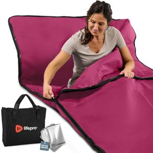 LifePro RejuvaWrap Infrared Sauna Blanket for Detox & Relaxation & 3 Models Portable Far Infrared at Home Sauna for Muscle Relief, Circulation & Recovery 9 Heat Levels (Hot Pink)