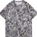 RoseSeek Men's Big and Tall Camo Shirt for Men Short Sleeve Y2k Camouflage Hunting T Shirt Graphic Tees Multicolor Grey X-Large Plus