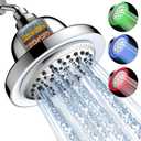 FEELSO Filtered Shower Head with LED Color Changing, 7 Modes High Pressure Rain Shower Head with Filters, Water Softener Showerhead for Hard Water Remove Chlorine, Reduces Dry Itchy Skin & Hair (Chrome)