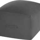 MeMoreCool Square Stuffed Pouf Ottoman Foot Rest, Floor Pouf Foot Stool with Foam Chunk Filling, Soft Stuffed Ottoman Footrest for Living Room, Dark Grey