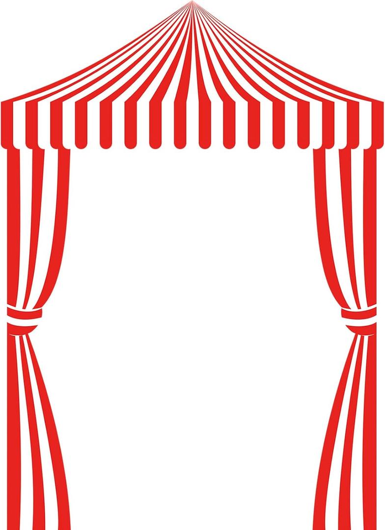 Ziliny 3 Pcs Carnival Party Decorations Circus Tent Awning Halloween Red White Banner Concession Stand(Striped Style)
