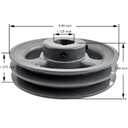 2AK61-1 1/8 Double Groove Pulley,v Belt Pulley 1 1/8 inch bore 5.95" OD,Motor Pulley Cast Iron for A AX 3L 4L V-Belts,2AK61X1 1/8 Pulley