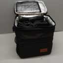 Femuar Lunch bag for Men Women Adults Small for Office Work Picnic - Reusable Portable Lunchbag, Black