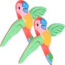 VICASKY 2pcs Parrot Inflatable Balloon Pool Float Birds Bath Fake Parrot Decor Inflatable Parrot Decoration Swimming Simulated Natural Water Large Party Colorful Red