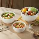 HAPPY KIT Ceramic Mixing Bowls Set, Nesting Bowls Set For Kitchen,Large 5/3/1.5 Quart Bowl Set of 3, Prep Serving Bowl for Baking and Mixing Salad,Oven, Microwave and Dishwasher Safe