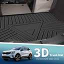 Flat Face Cargo Liner Rear Trunk Mat Trunk Cargo Luggage Boot Tray Mat Stripes and Triangles Pattern for Kia Seltos KX3 2020-2021 Anti-Slip