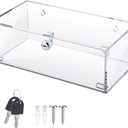 Wonderjune Refrigerator Medicine Lock Box with Keys and Mounting Hardware 12 x 6 x 4.5 Inch Wall Mount Locking Medicine Box Clear Acrylic Wall Cabinet, First Aid Kit for Emergencies Home Use