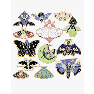 13 PACK Butterfly Moth Pins Enamel Gothic Vintage Cool Horror Brooches for Backpack Steampunk Badge Jewelry