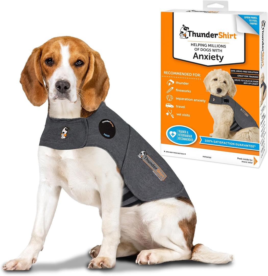 ThunderShirt for Dogs, Medium, Heather Gray Classic - Dog Anxiety Relief Calming Vest M