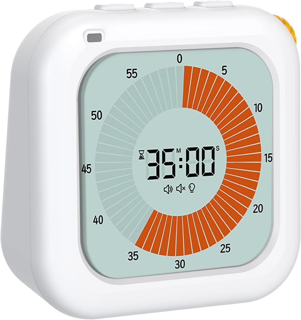 EooCoo Digital Visual Timer 60-Minute Countdown for Kids & Adults, Handy Time Management Tool, Classroom Essential, Ideal Back-to-School Teacher Gift - Fits Homeschool, Kitchen, ADHD Users