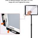 Upgraded Adjustable Sign Stand for Display, Pedestal Floor Signage Stand Holder with Heavy Duty Base, for Outdoor or Indoor Advertising (8.5 x 11, Black)