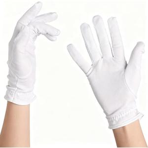 Microfiber Cleaning Gloves, White, Anti-Scratch & Anti-Fingerprint Protection for Jewelry
