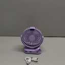 SWEETFULL Portable Clip on Fan - Battery Operated Stroller Fan, 4000mAh Small Rechargeable Fans with LED Display, 4 Speeds, Mini Personal Cooling Desk Cooler for Golf Cart Travel Camping Gym (Purple)