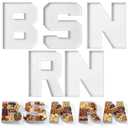 5 Pcs BSN RN Party Supplies Nurse Letter Fillable Tray 10‘' Nursing Grad Party Decoration Medical Nurse Graduation Cardboard Tray for Food Candy Cake Dessert Class of 2026 Congrats Grad