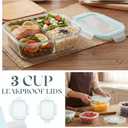 2 Pcs 2/3/5 Cups Plastic Food Storage Lid with Green Gasket Leakproof Airtight Lockable Replacement Clear Storage Lid for Kitchen Bowl