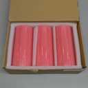 Mister Candle Dripless Unscented Pillar Candles, Set of 3 Hand Poured Pink Pillar Candles, Solid Color Non-Scented Candles for Home Decor, Premium Wax, 80 Hr Burn Time, 3x6 Inch