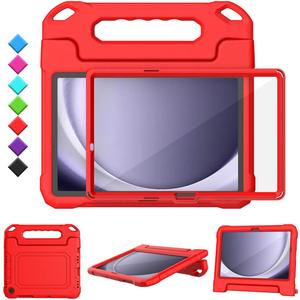 Kids Case for Samsung Galaxy Tab A9 Plus 11" Tablet, Built-in Screen Protector, Shockproof Handle Stand Protective Cover for Samsung Galaxy Tab A9+ 11 Inch 2023(SM-X210/X216/X218), Red