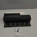 VIS'V Key Holder Wall Mount, Wooden Mail and Key Organizer with Drawer and Shelf, 2 Slots, 6 Hooks, Black