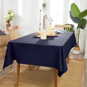 Navy Blue Square Tablecloth 54 x 54 Inch 210 GSM Stain&Water Wrinkle Resistant Washable Fabric Table Cloth for Dining Table Buffet Parties Outdoor Picnic Camping Kitchen