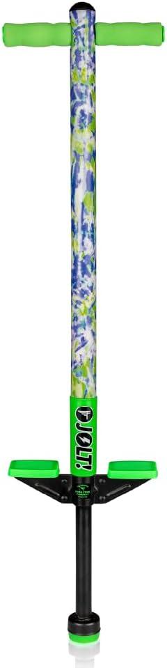 Flybar Pogo Stick for Kids, 40 to 80 Pounds, Perfect for Beginners, Easy Grip Foam Handles, Anti-Slip Foot Pegs, Outdoor Toys for Boys, Jumper Toys for Girls, Outside Toys for Kids (Jolt, Tie Dye)