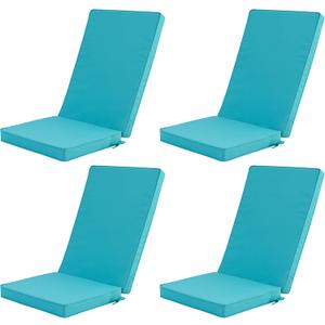 Outdoor Adirondack Chair Cushions Set of 4 - Removable Covers, Water-Repellent, Fade-Resistant, Non-Slip Bottom & Securing Straps, Universal Fit for Most Adirondack & Rocking Chairs - Teal