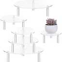 AojSup 6 Pcs Clear Acrylic Risers Display Stands, Round Transparent Acrylic Risers for Display with 3 Sizes (5"/ 5.9"/ 7.9" Diameter) for Cake, Jewelry, Collectibles, Cupcakes, Figures, Home Decor