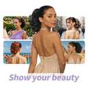 Black Ponytail Extension,9" Short Curly Wavy Claw Clip Pony tails Hair Extensions Natural Soft Synthetic Hairpiece for Women - Black Brown