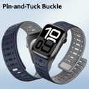 Amizee Compatible with Apple Watch Band 49/46/45/44/42/41/40/38mm Men, Silicone Breathable Magnetic Strap for iWatch Ultra 3/2/1 Series 11 10 9 8 7 6 5 4 SE3/2/1 (42/41/40/38mm, Dark Blue Gray)
