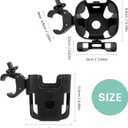 Universal Big Size 2-in-1 Cup & Phone Holder for Stroller Walker Wheelchair, Adjustable Clip On Attachment for Bike Scooter Rollator, Compatible with Nuna Uppababy Graco Doona Baby Travel Gear