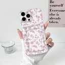 NITITOP Compatible with iPhone 15 Pro Max Case Clear with Card Holder Cute Flower Floral Leave Pattern for Women Girl Soft TPU Shock-Absorbing Wallet Case Protective Phone Cover - Pink