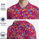 Men's Funny Golf Shirts Hawaiian Polo Shirts 80S Flashes Polo Shirts Funny Hawaiian Beach Summer Golf Polo Shirts (M)