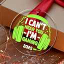 Gaming Ornament - I Can't Hear You I'm Gaming 2025 Acrylic Xmas Gamer Ornaments for Christmas Tree Acrylic Christmas Video Game Ornament - Decor Control for Men Gamers Teenagers and Kids Boy