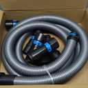 10FT Shop Vac Hose Power Tool Kit, 2-1/4" Dust Collector Hose Connection, 6 Expanded Multi-Brand Vacuum Hose Adapters, for Home & Shop Vacuum System, for Shop Vacuums, Table Saw, Sander, and More