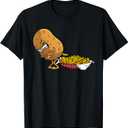 Funny French Fries Designs For Men Women Potato Food Eaters T-Shirt (Small, Black)