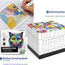 Alcohol Markers 120 Colors - Dual Tip Permanent Markers with Base, Art Drawing Supplies, Color Markers Pens for Adult Kids Gifts, Coloring Painting (120)