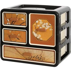 Cologne Organizer for Men,Cologne Stand with 4 Drawer,Stylish Nightstand Organizer with Floral & Bird Design,Dresser Drawer Organizers,Organizador de Perfumes,Perfume Stand Organizer for Bedroom,Black