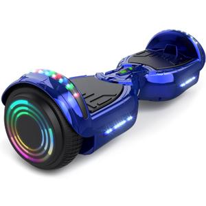 Hoverstar Bluetooth Hoverboard with LED Wheels Chrome Color Self Balance Scooter for Kids, Teenager (Chrome Blue)